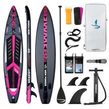 Wkersiy 380cm Pink Racing SUP | Professionelles Design für Performance & Langstrecken-Touren