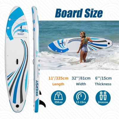 335 cm Graues Breites Allround-SUP | Ultralanglebiges Familienboard für Yoga, Angeln und Mehrpersonen-Abenteuer – WKersiy