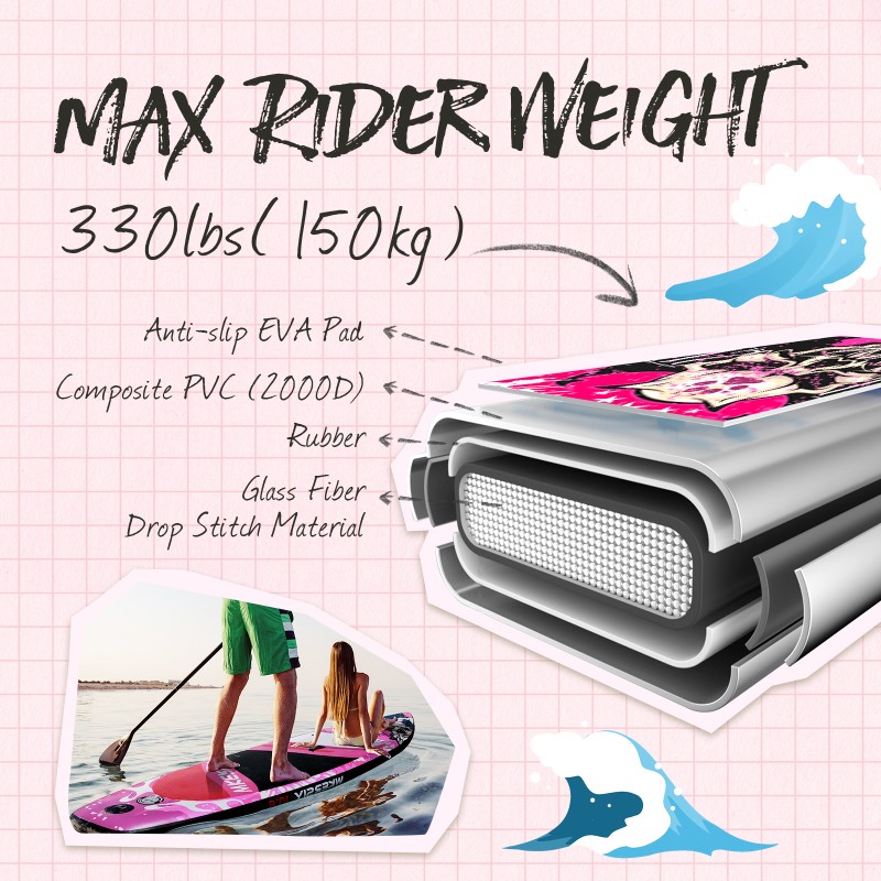 320 cm Skelett-SUP | Vielseitiges Paddleboard für Yoga und Abenteuer – WKersiy