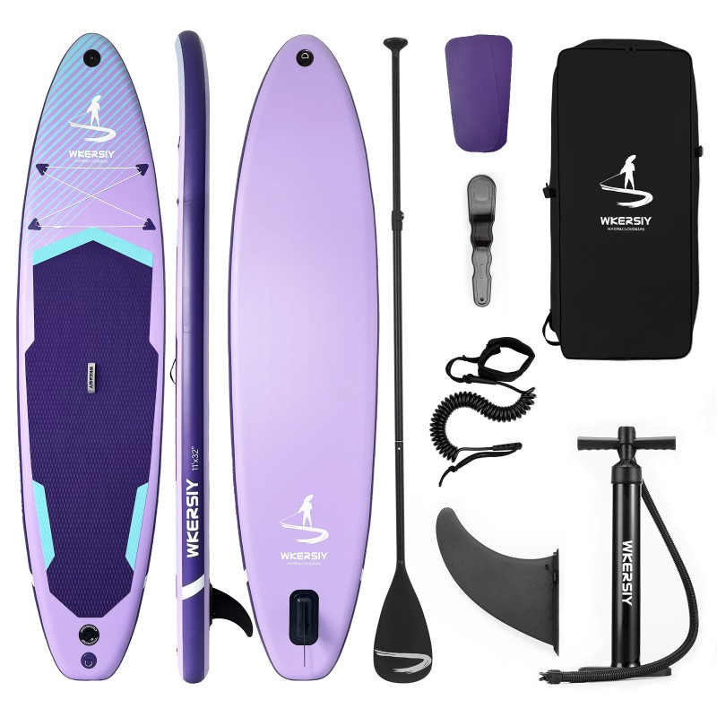 335 cm Violettes Aufblasbares SUP | Allgewässer-Performance Serie, Hohe Sichtbarkeit & Ultrastabiles Design – WKersiy