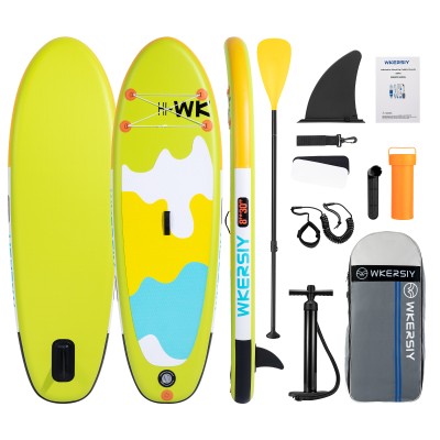 244 cm Grünes Kinder-SUP | Ultra-stabiles Jugend-Paddleboard, Leichtgewicht & Elternfreundliches Design – WKersiy