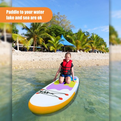 244 cm Gelbes Jugend-SUP | Kinder-Paddleboard mit Ultra-stabilem Design & Leichtem Transport – WKersiy