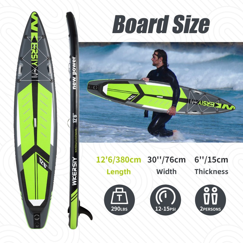380 cm Grünes Racing-SUP | Hochgeschwindigkeits-Design, Pro-Performance & Langstrecken-Cruising – WKersiy
