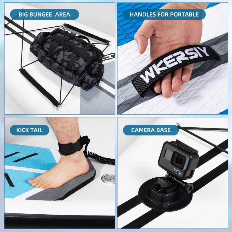 380 cm Blaues Touring-SUP | Langgestreckte Stabilität, Ultrakomfort & Kamerabereites Cruising-Design – WKersiy