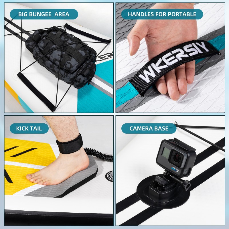 350 cm Cyan SUP mit Kamerahalterung | Extra-Längen-Komfort, Übergroße Stabilität & Aktionsbereites Design – WKersiy