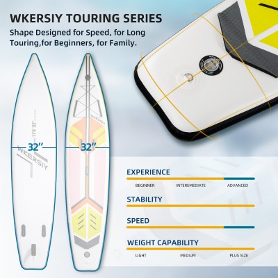 350 cm Oranges Breites Touring-SUP | Extra-Längen-Komfort, Übergroße Stabilität & Kamerabereites Design – WKersiy