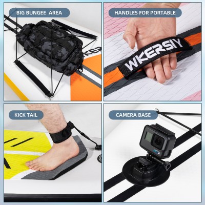 350 cm Oranges Breites Touring-SUP | Extra-Längen-Komfort, Übergroße Stabilität & Kamerabereites Design – WKersiy