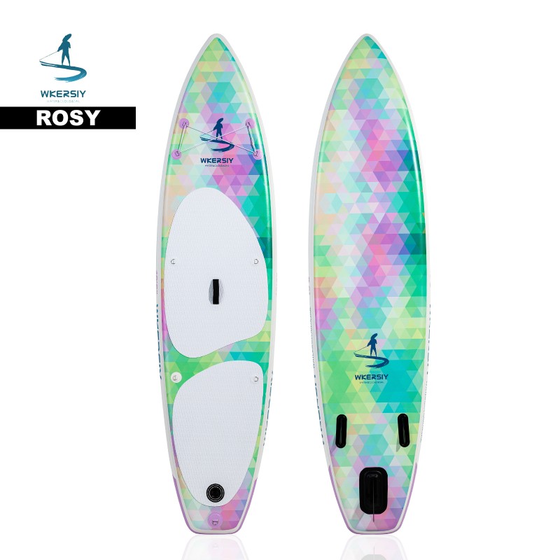 320 cm Leuchtendes Regenbogen Aufblasbares SUP-Set | Zweifarbiges Design, Ultralanglebig & Bereit für Alle Abenteuer – WKersiy