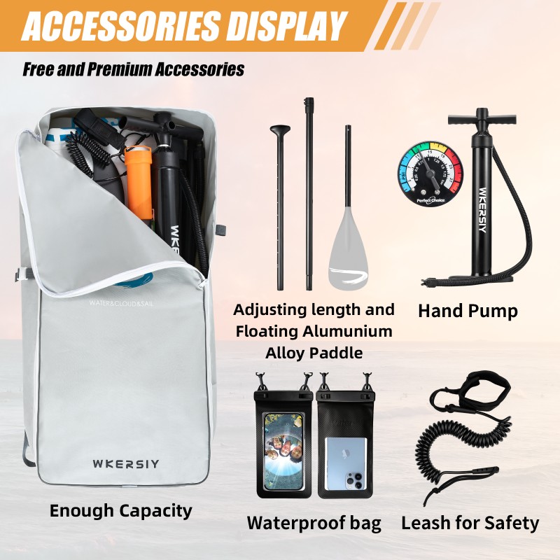 320 cm Leuchtendes Regenbogen Aufblasbares SUP-Set | Zweifarbiges Design, Ultralanglebig & Bereit für Alle Abenteuer – WKersiy